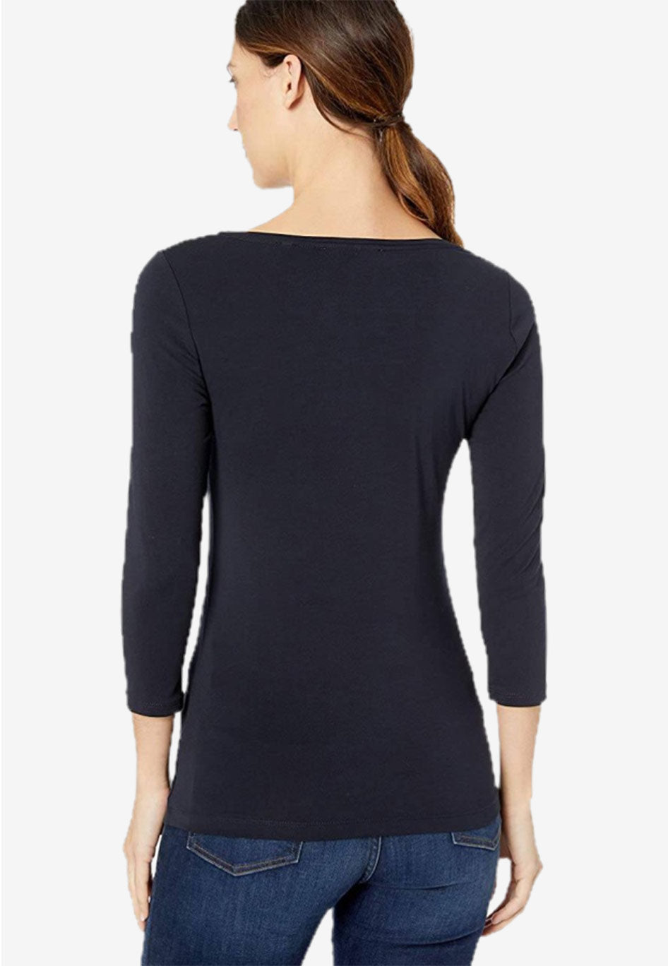 Three Quarter Sleeve V-Neck T-Shirt