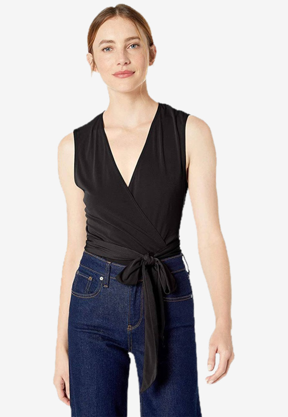 Surplice Wrap Tie Bodysuit