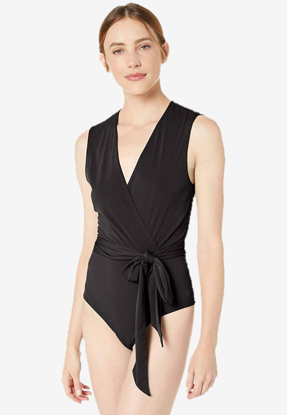 Surplice Wrap Tie Bodysuit