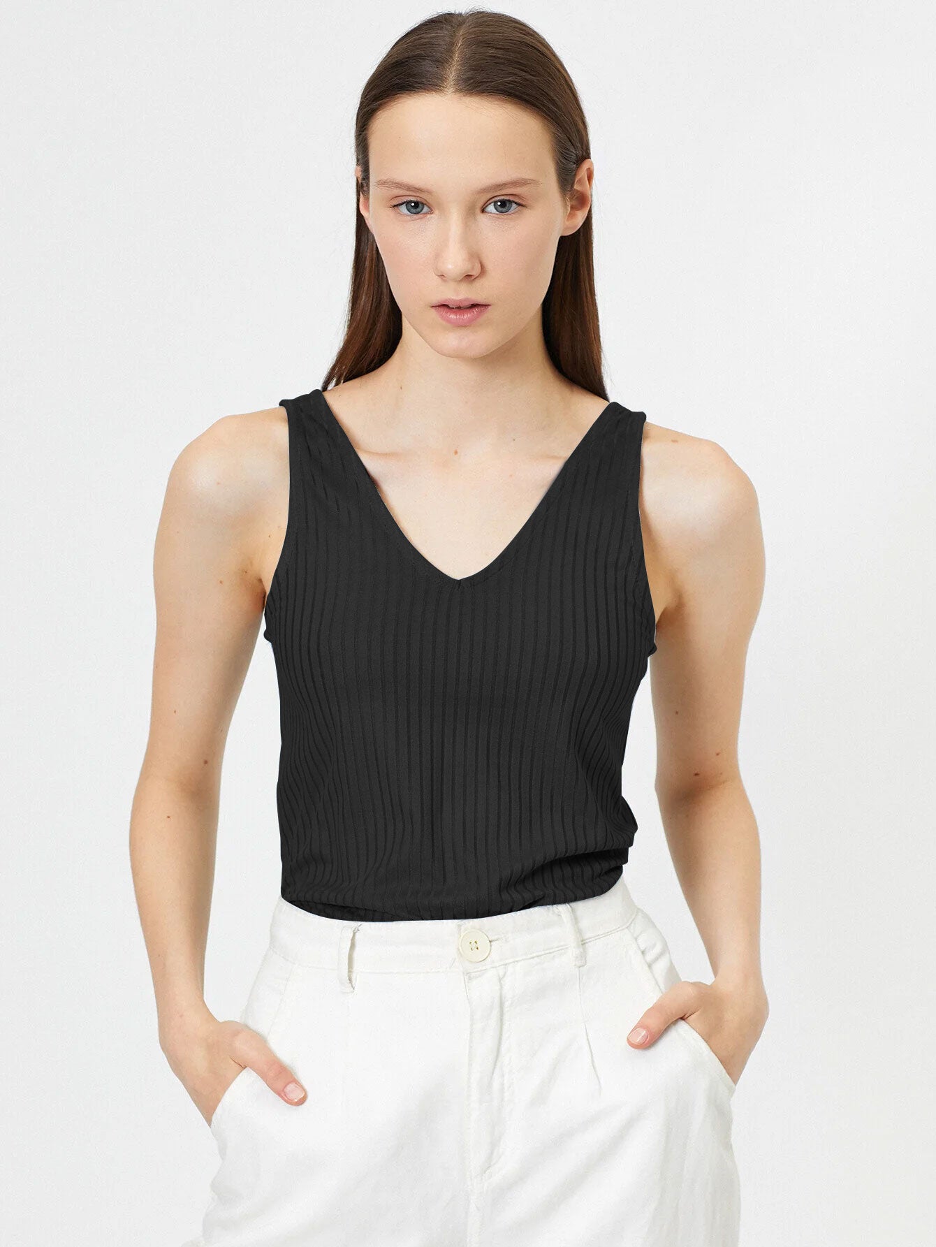 Basics V Neck Tank Top