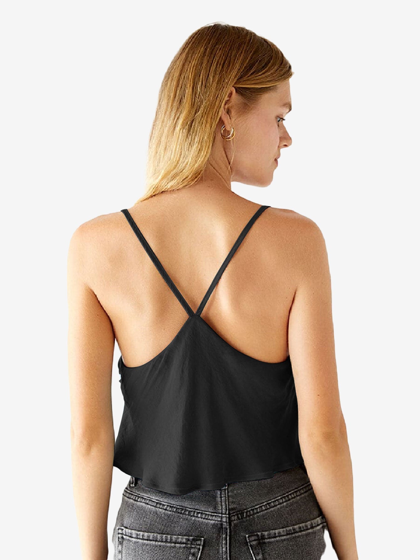 Hearts Ruched Satin Tank Top