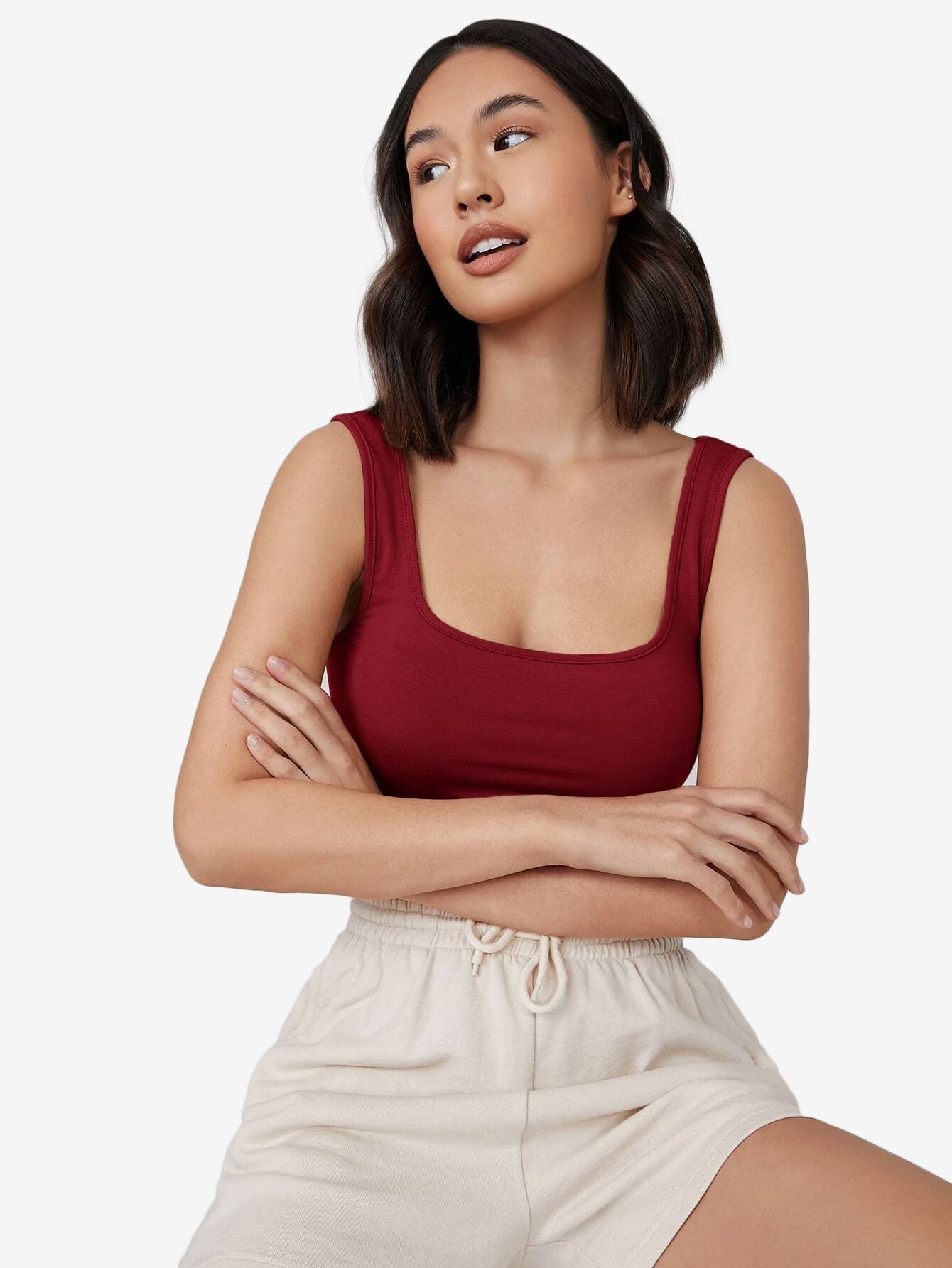 Crop Solid Tank Top