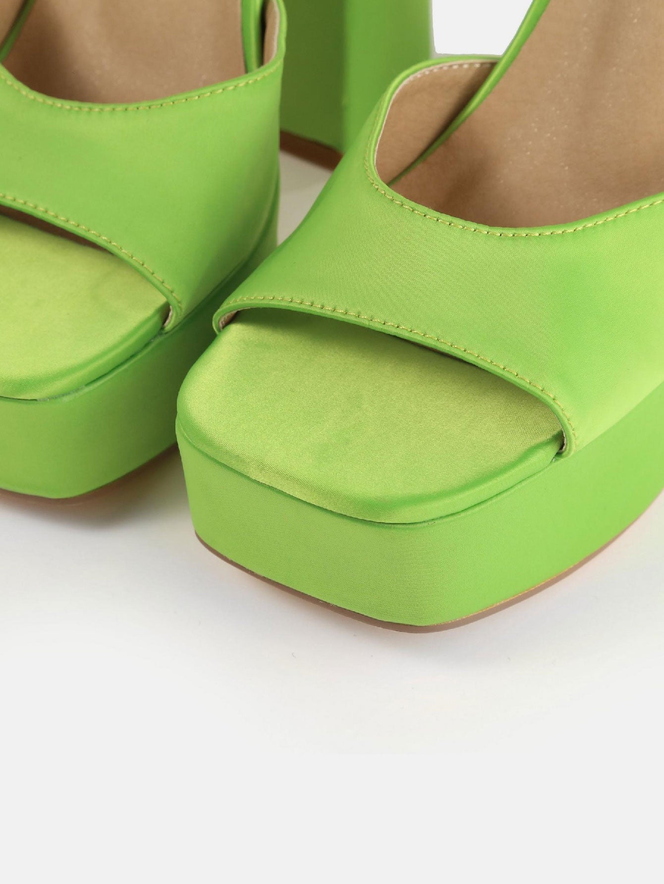 Extreme Platform Satin Heeled Sandals