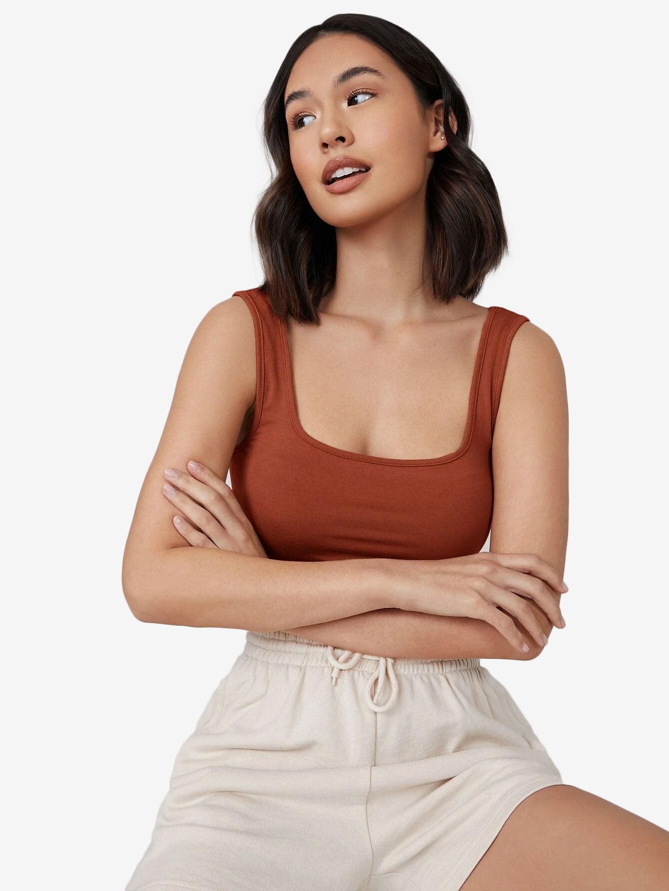 Crop Solid Tank Top