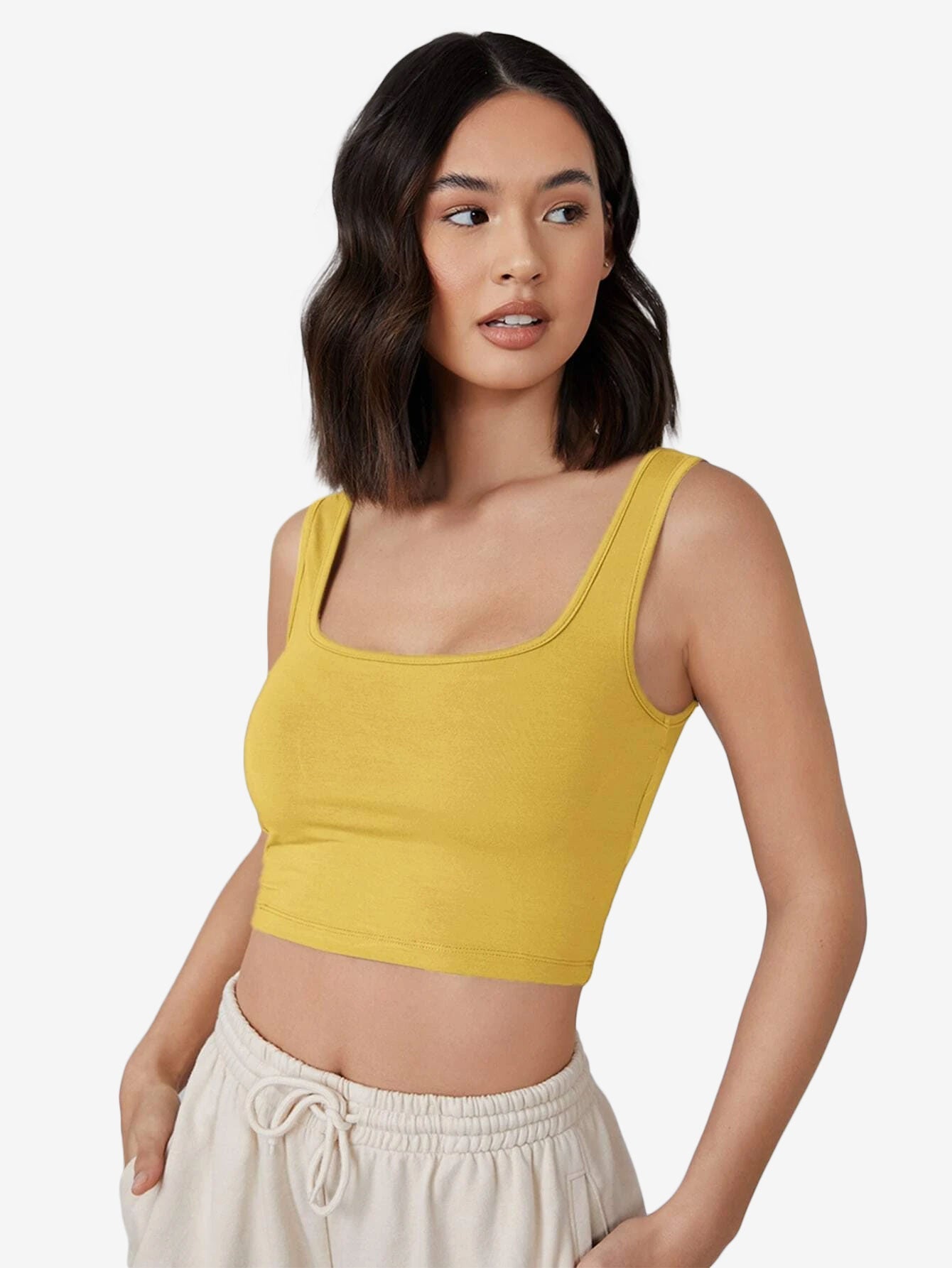 Crop Solid Tank Top