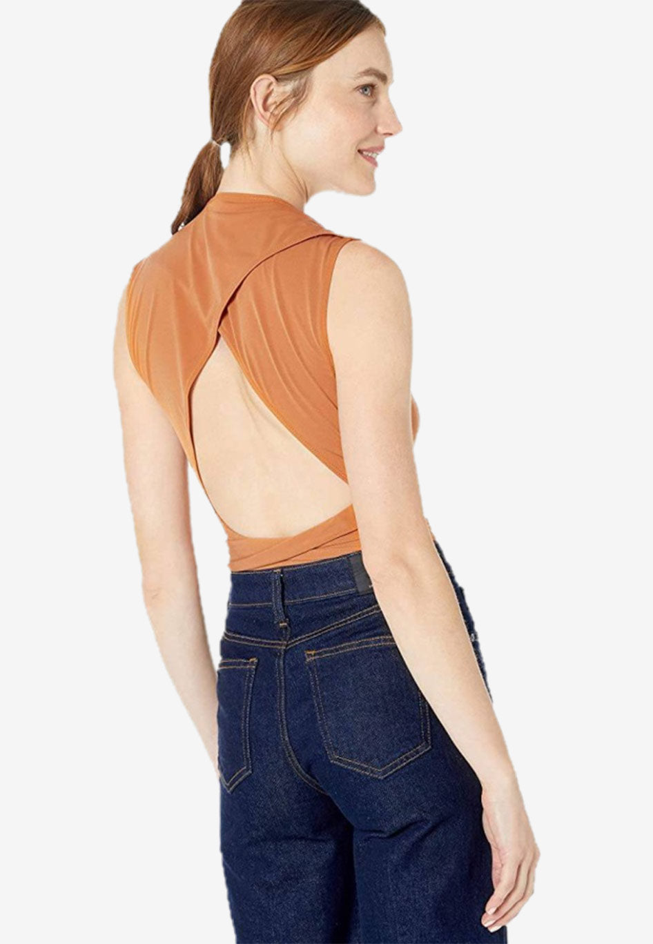 Surplice Wrap Tie Bodysuit