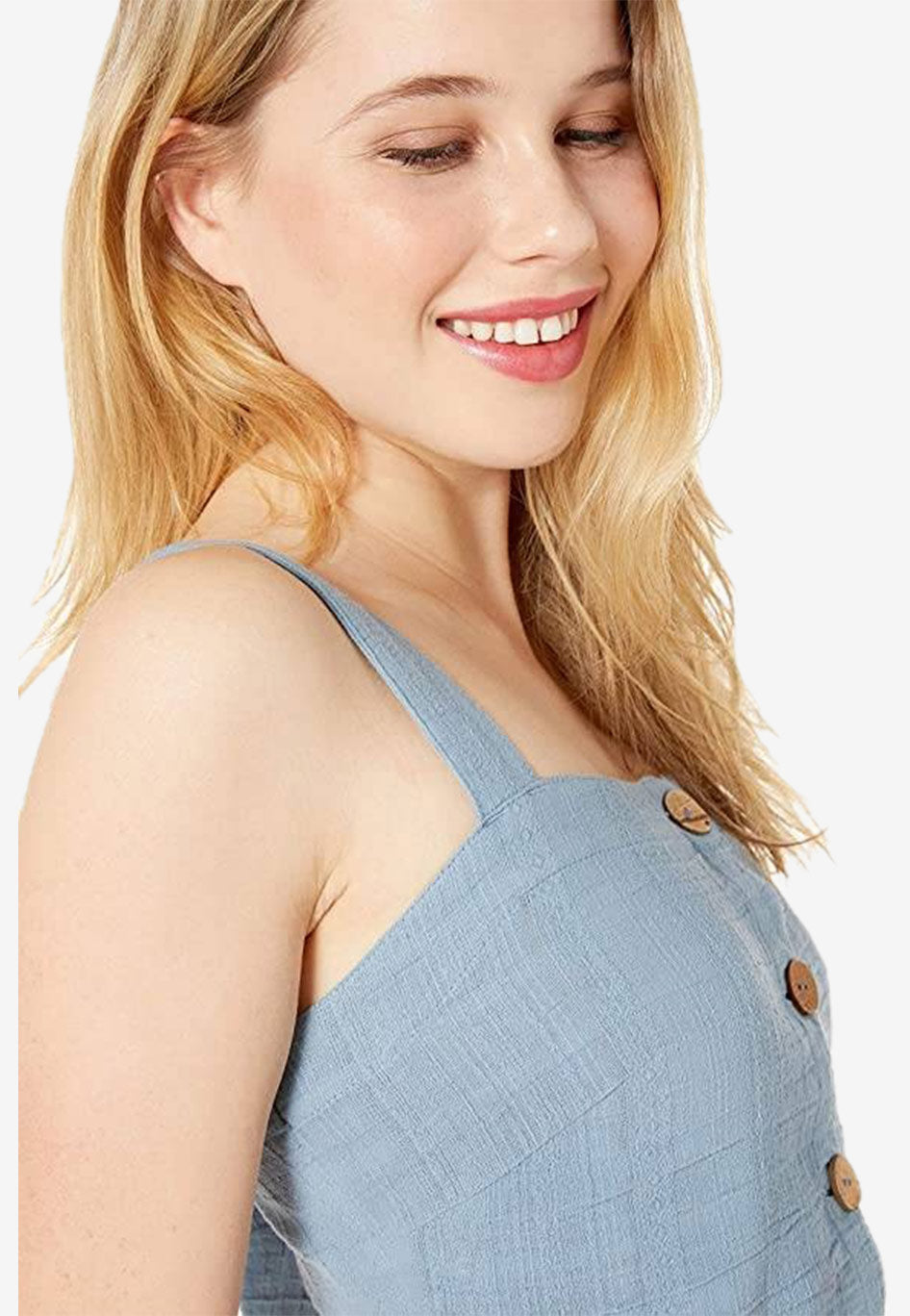 Button Front Cropped Tank