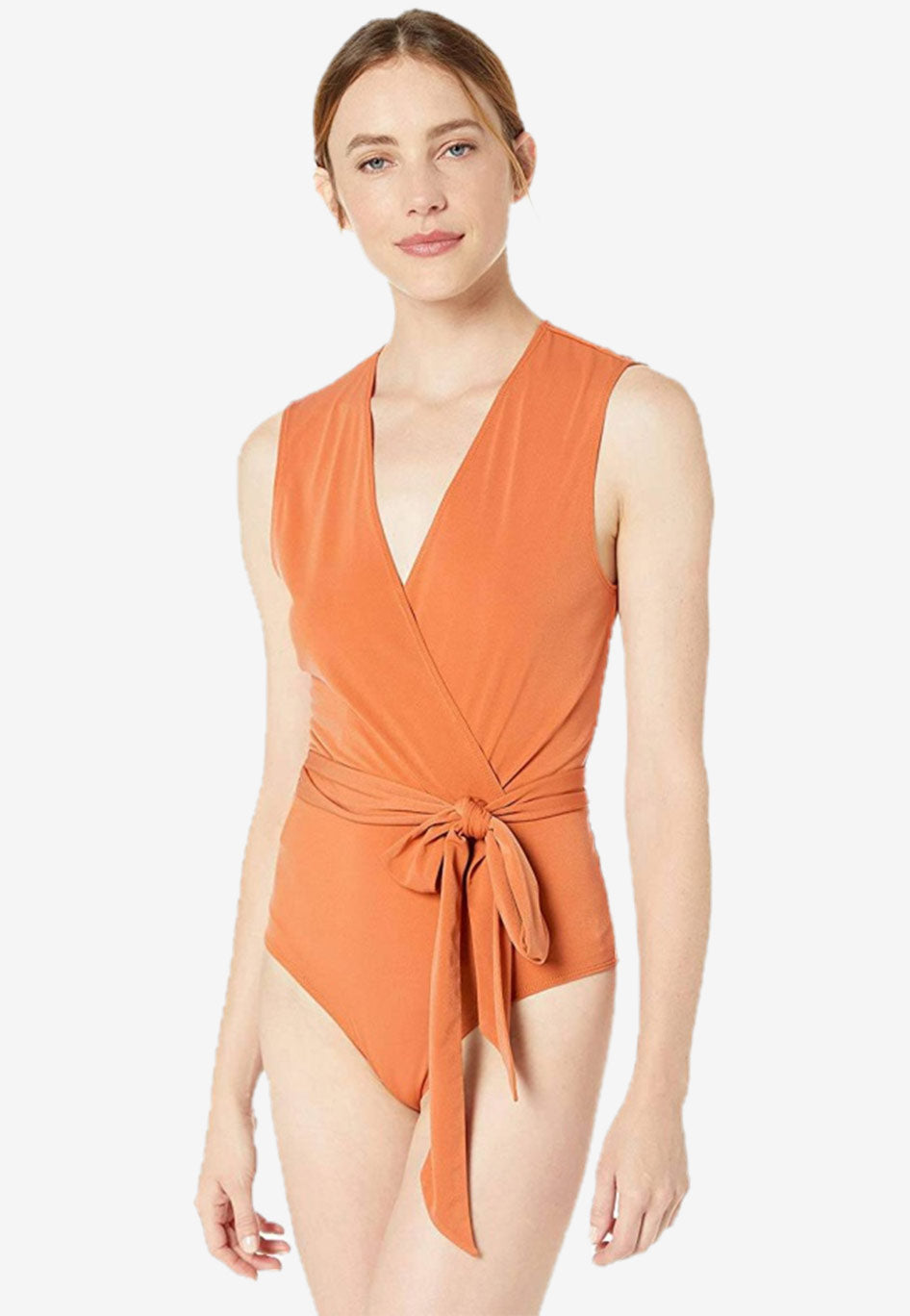 Surplice Wrap Tie Bodysuit