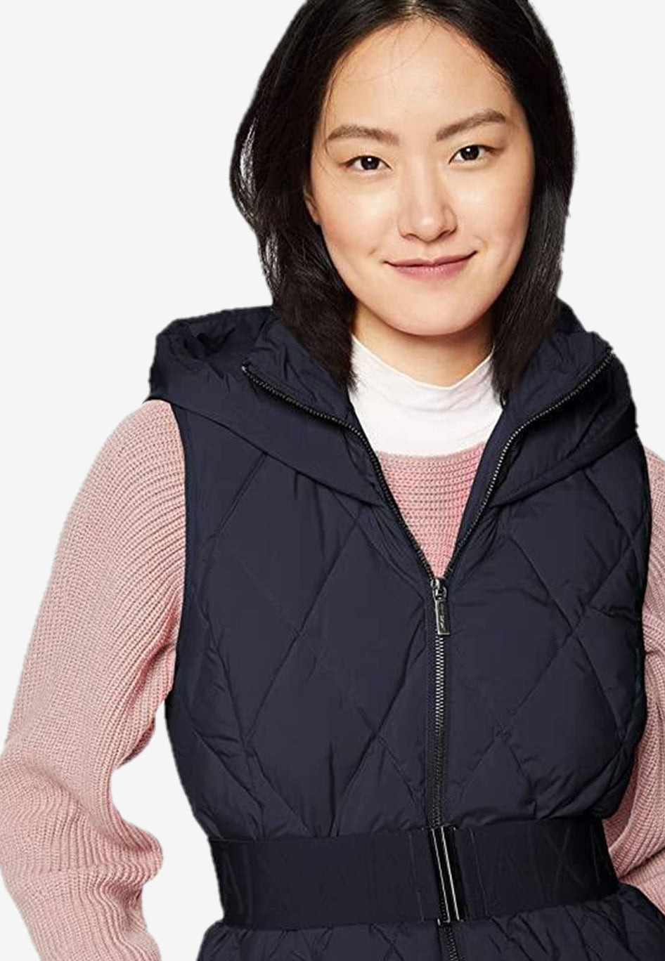 Sleeveless Belted Hooded Vest
