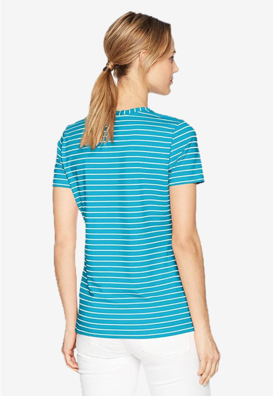 Stretch V Neck Stripe T-Shirt