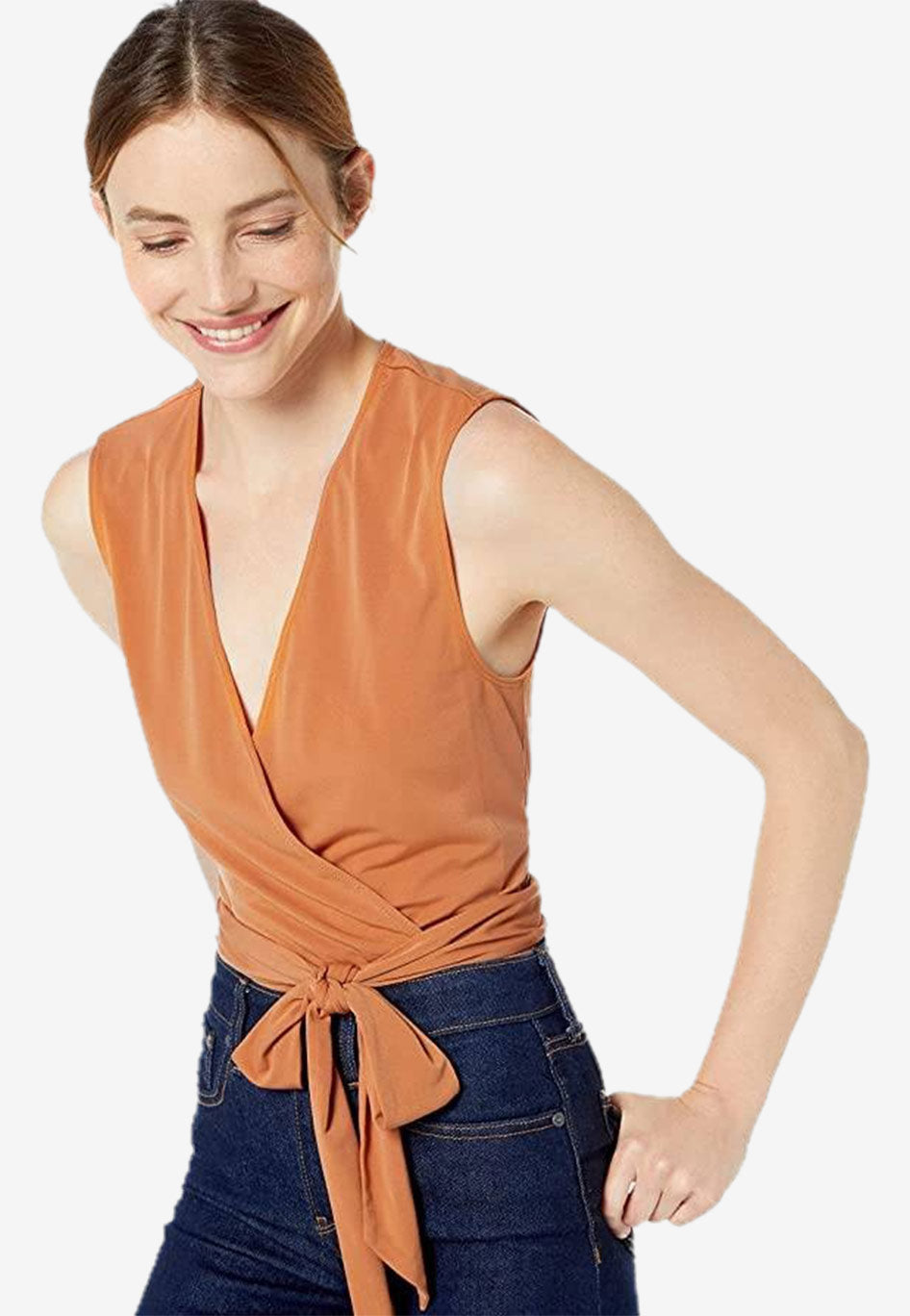 Surplice Wrap Tie Bodysuit