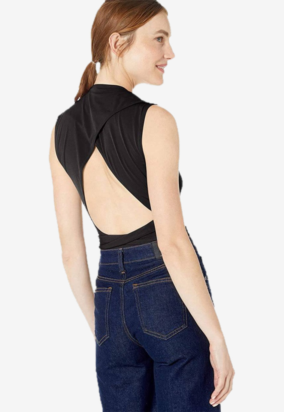 Surplice Wrap Tie Bodysuit