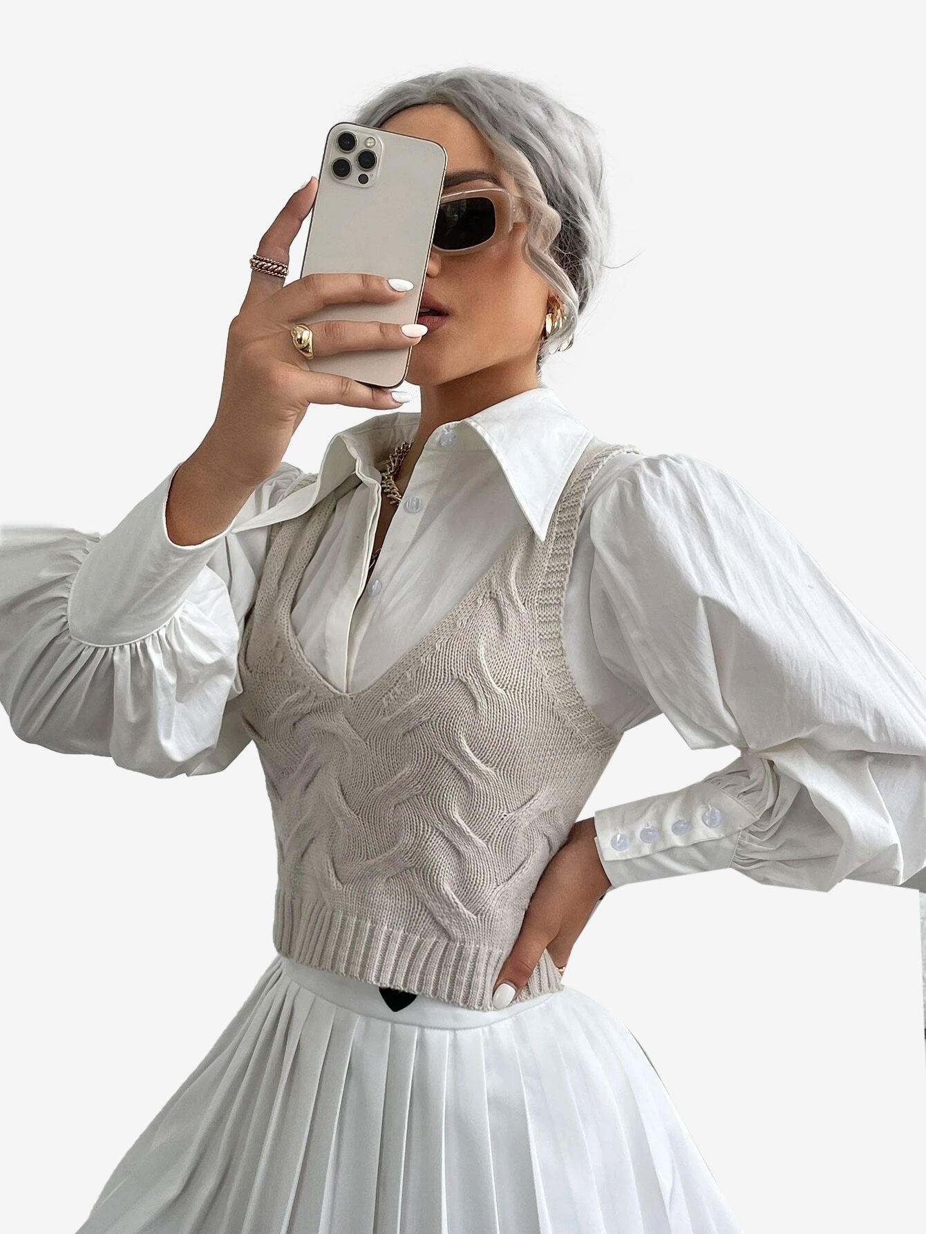 Cable Knit Sweater Vest