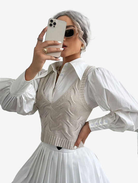 Cable Knit Sweater Vest