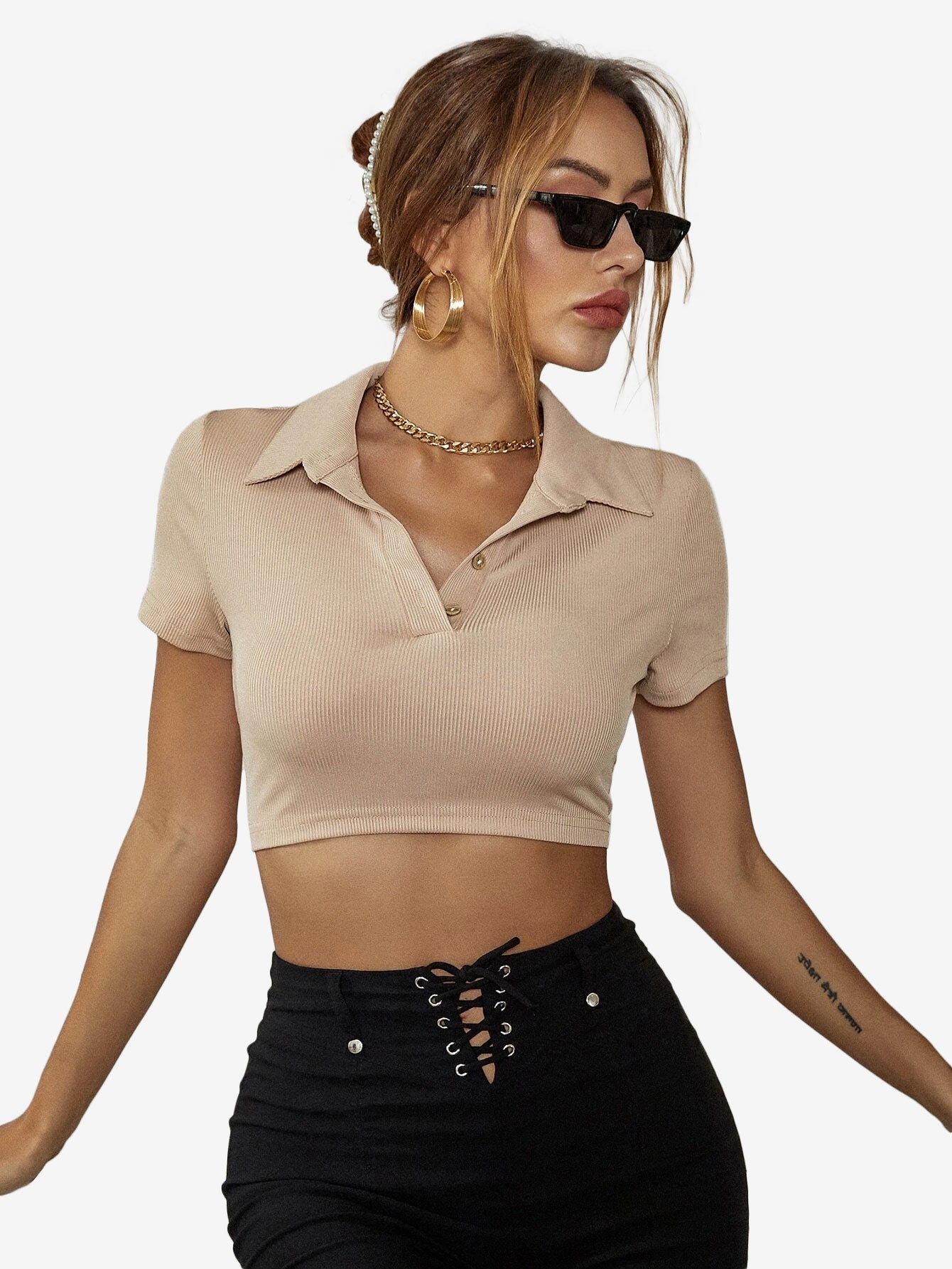 Collar Crop Polo