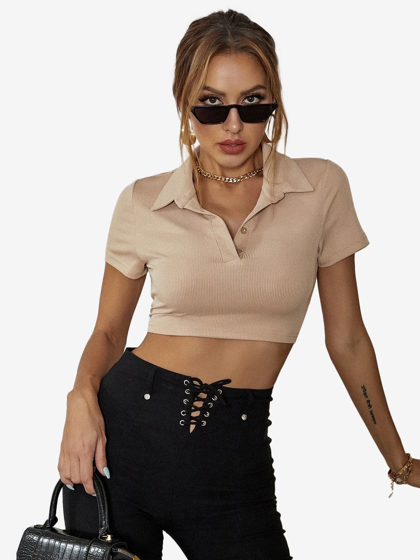 Collar Crop Polo