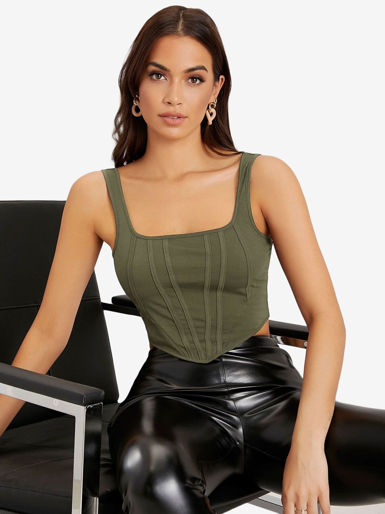 Attractive Solid Crop Tank Top