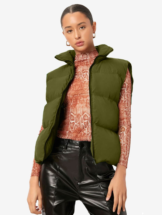 Comfy Zip Front Vest Puffer Coat