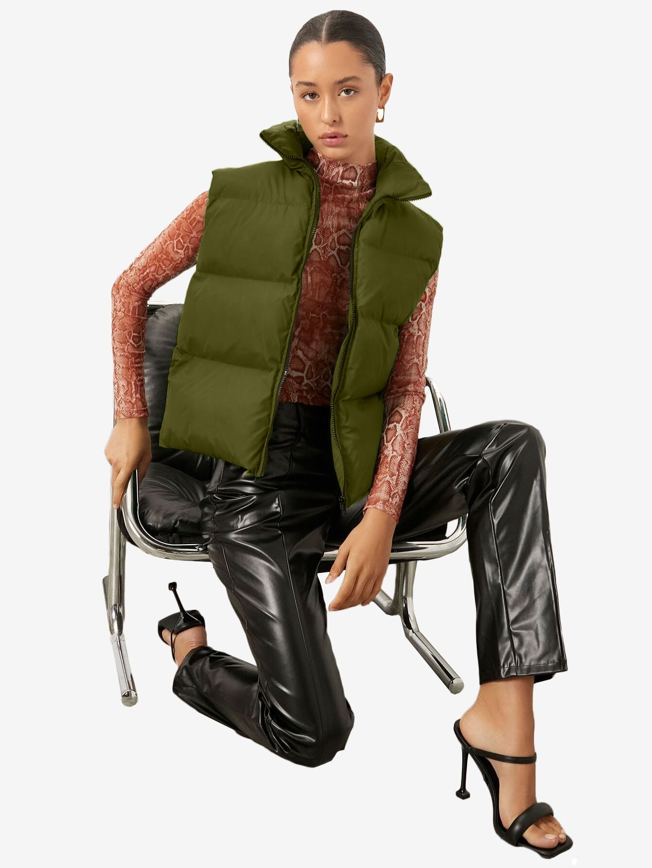 Comfy Zip Front Vest Puffer Coat