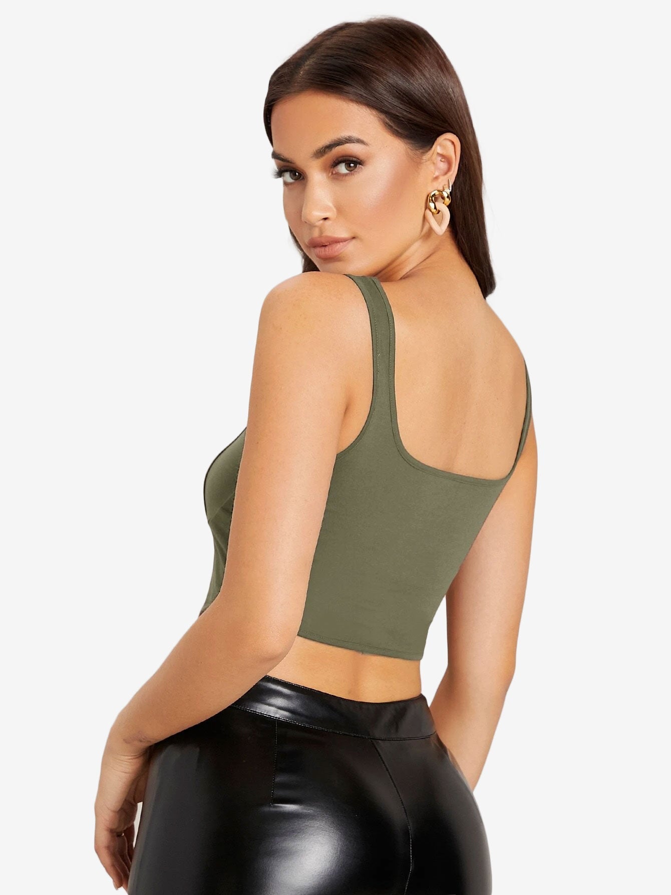 Attractive Solid Crop Tank Top