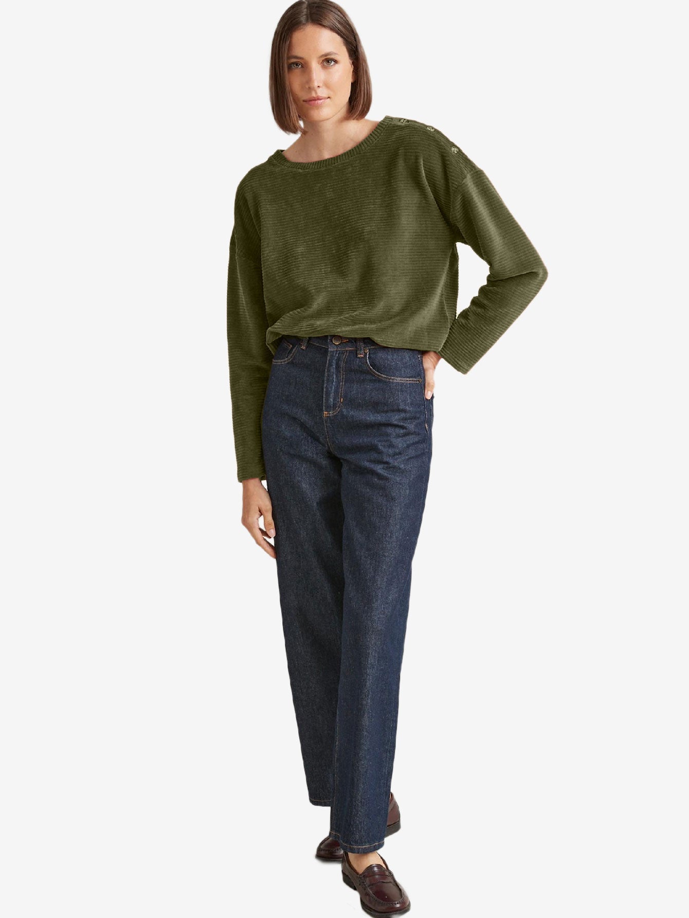 Buttons Corduroy T-shirt