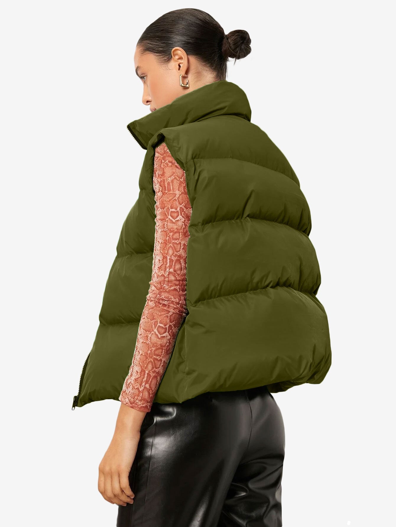 Comfy Zip Front Vest Puffer Coat
