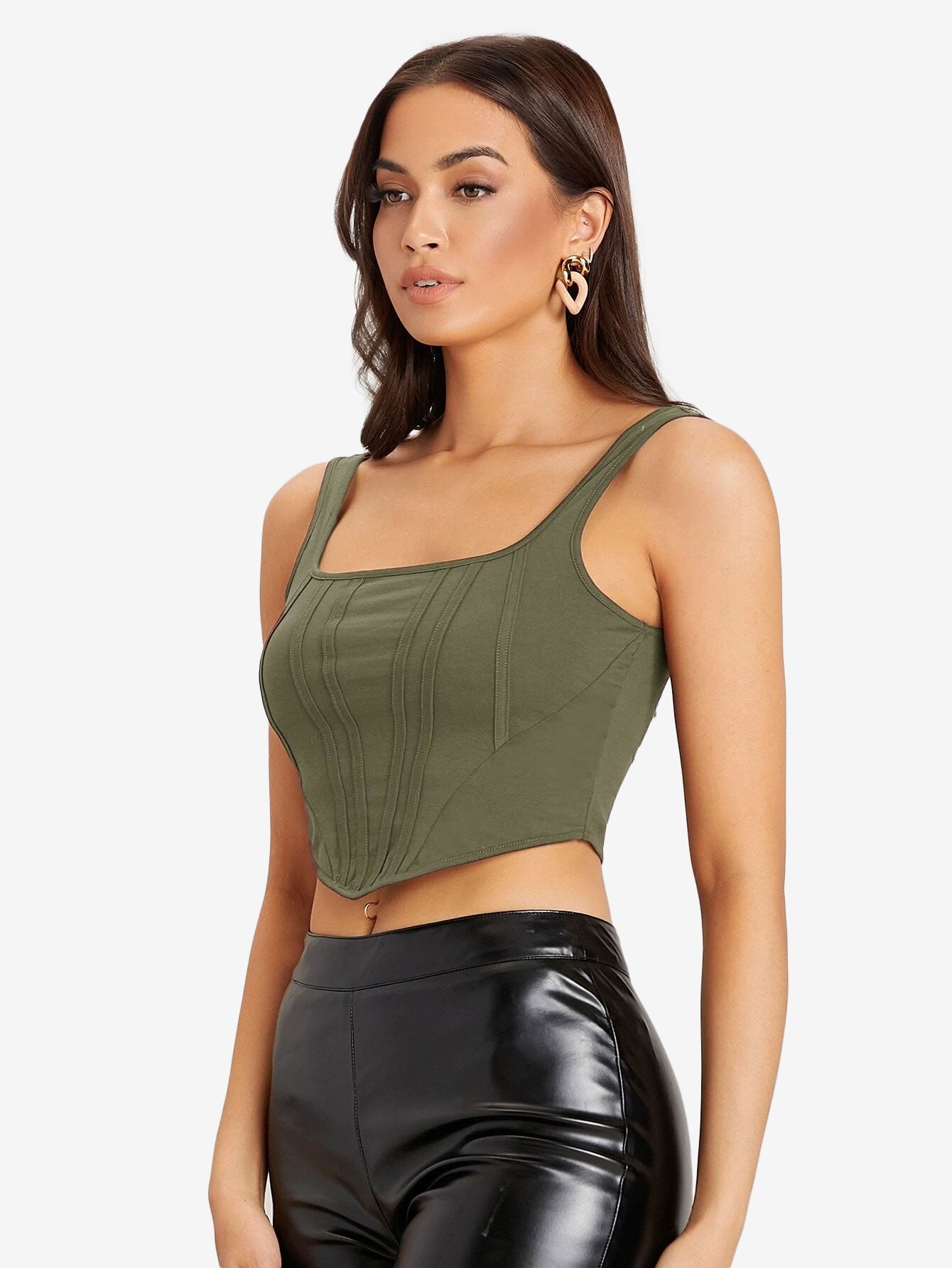 Attractive Solid Crop Tank Top