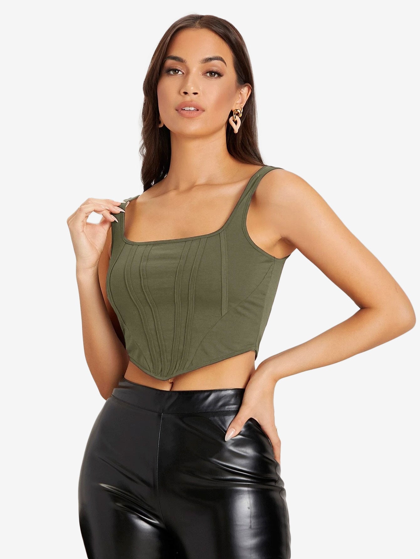 Attractive Solid Crop Tank Top