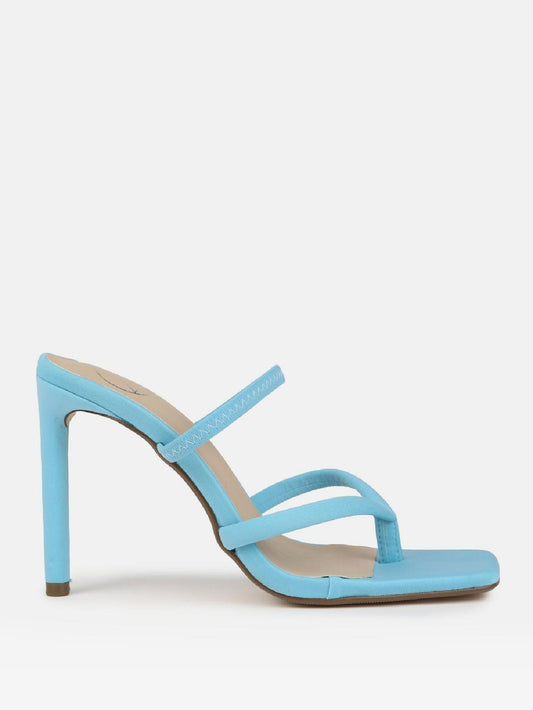 High Heel Toe Post Mule Sandals