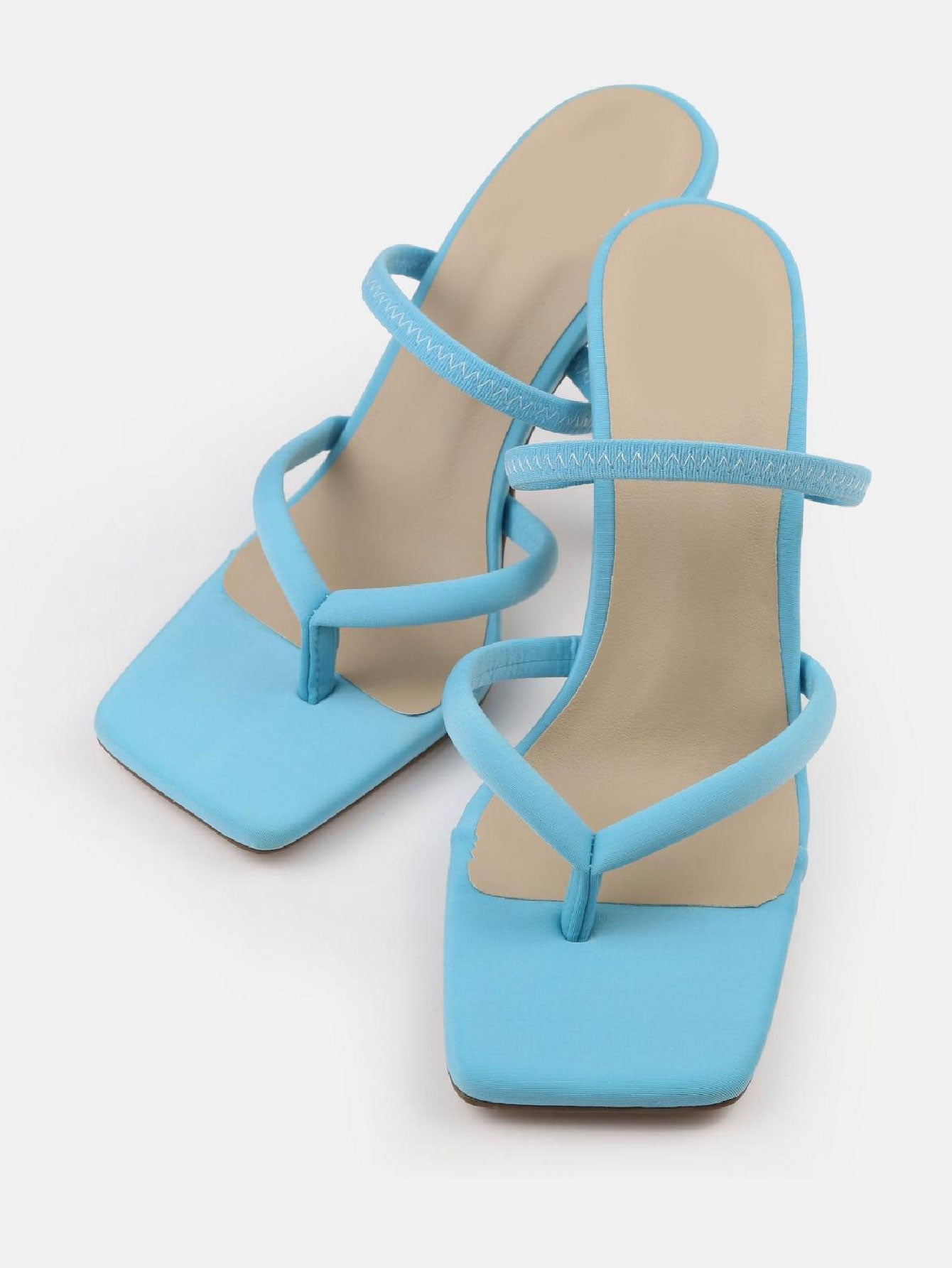 High Heel Toe Post Mule Sandals