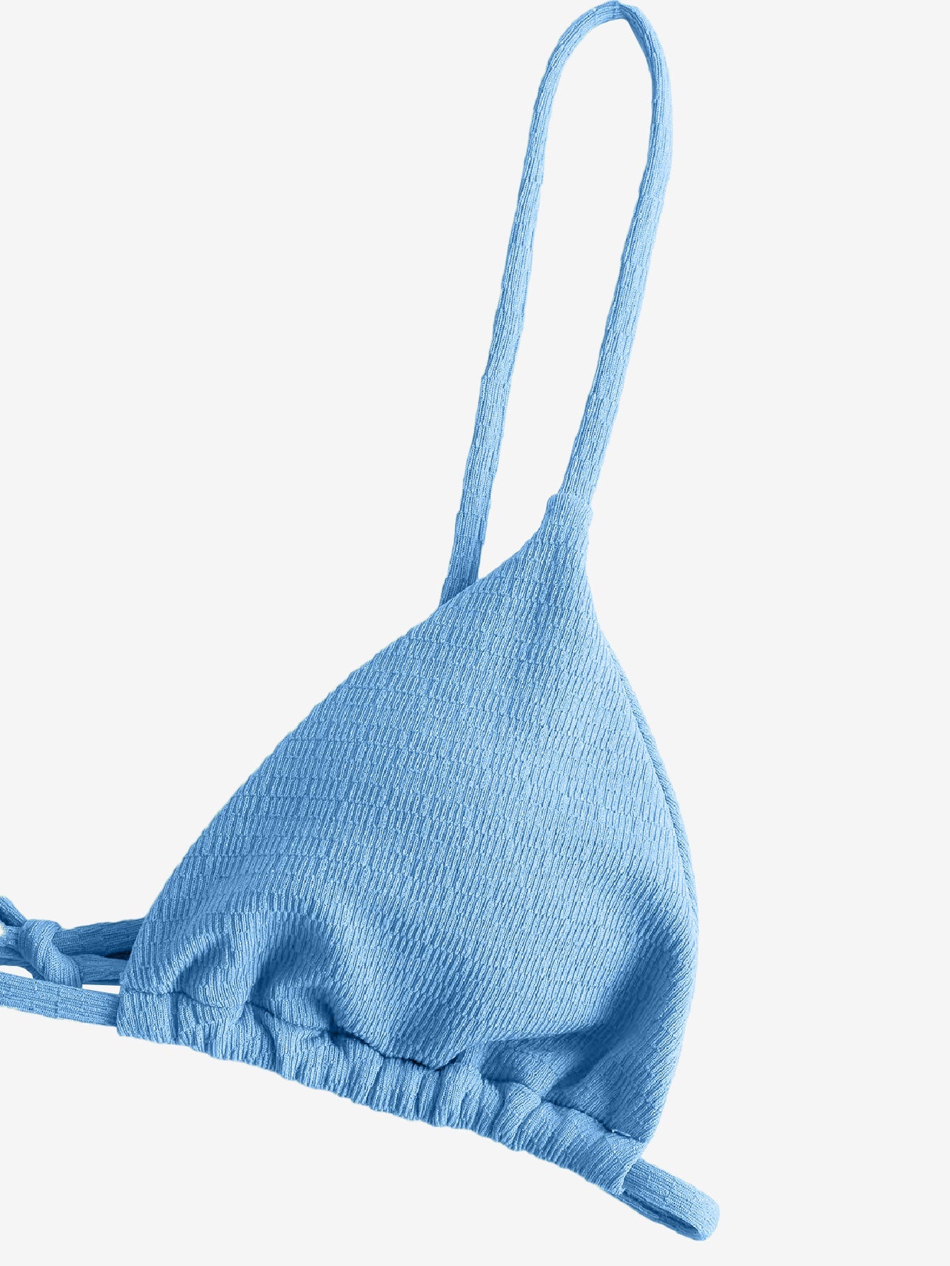 Attractive Textured Tie String Bikini Swimwear