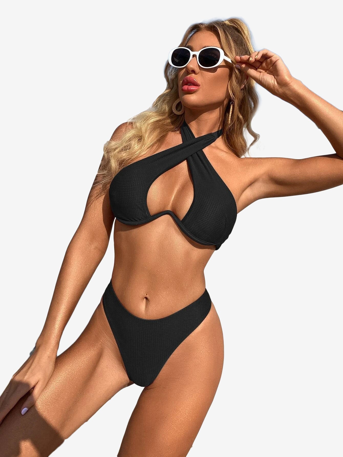 Cross Halter Underwire Bikini Swimsuit