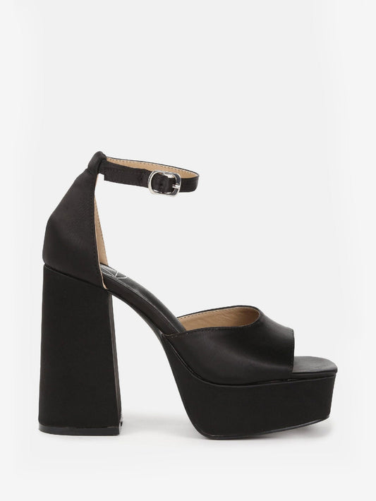 Extreme Platform Satin Heeled Sandals
