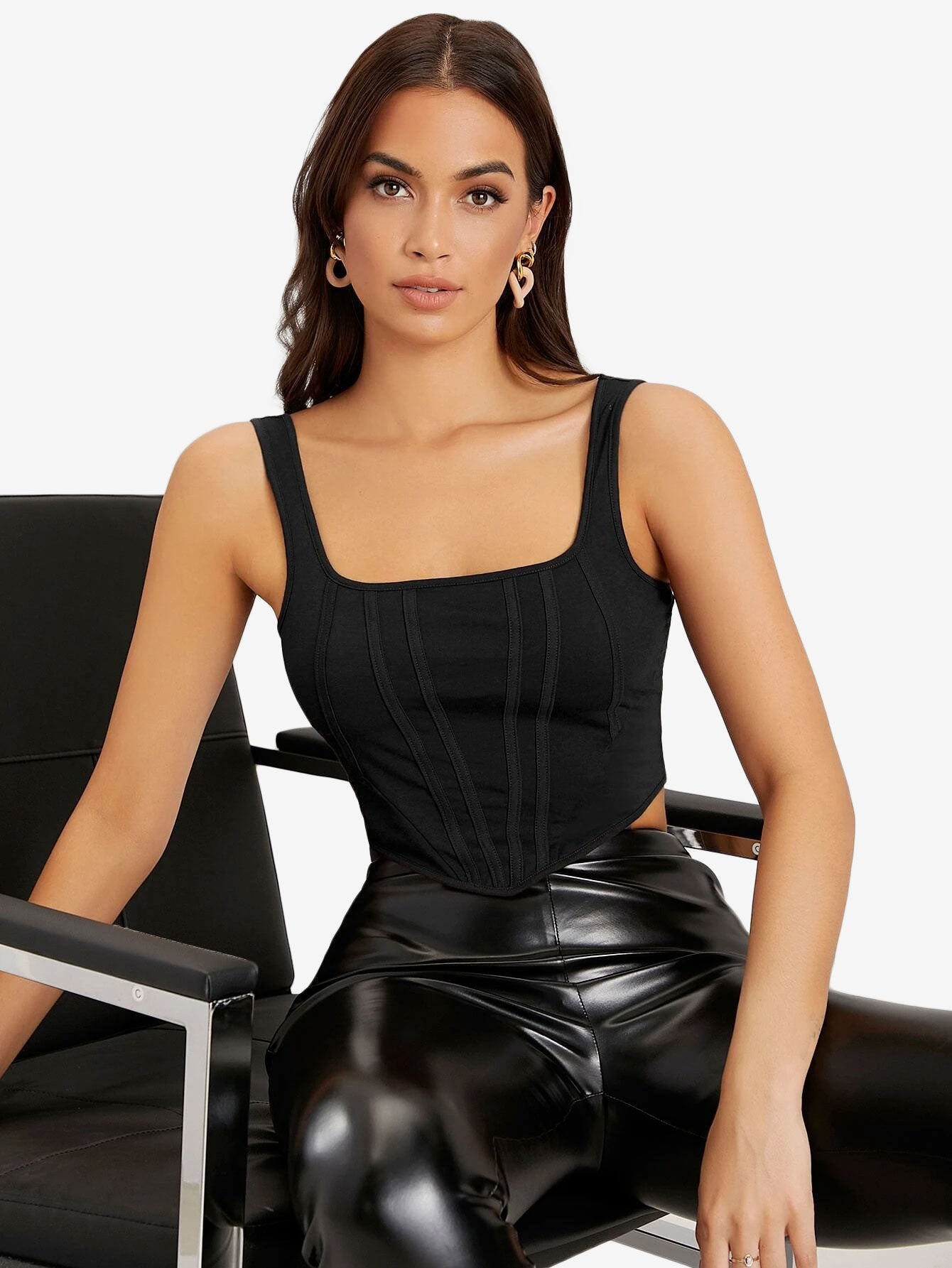 Attractive Solid Crop Tank Top