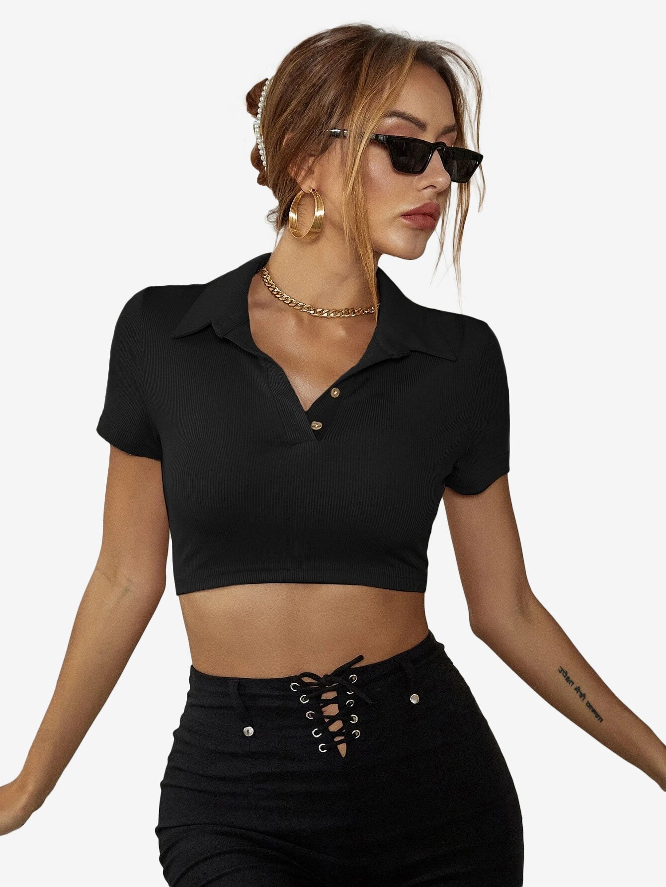 Collar Crop Polo