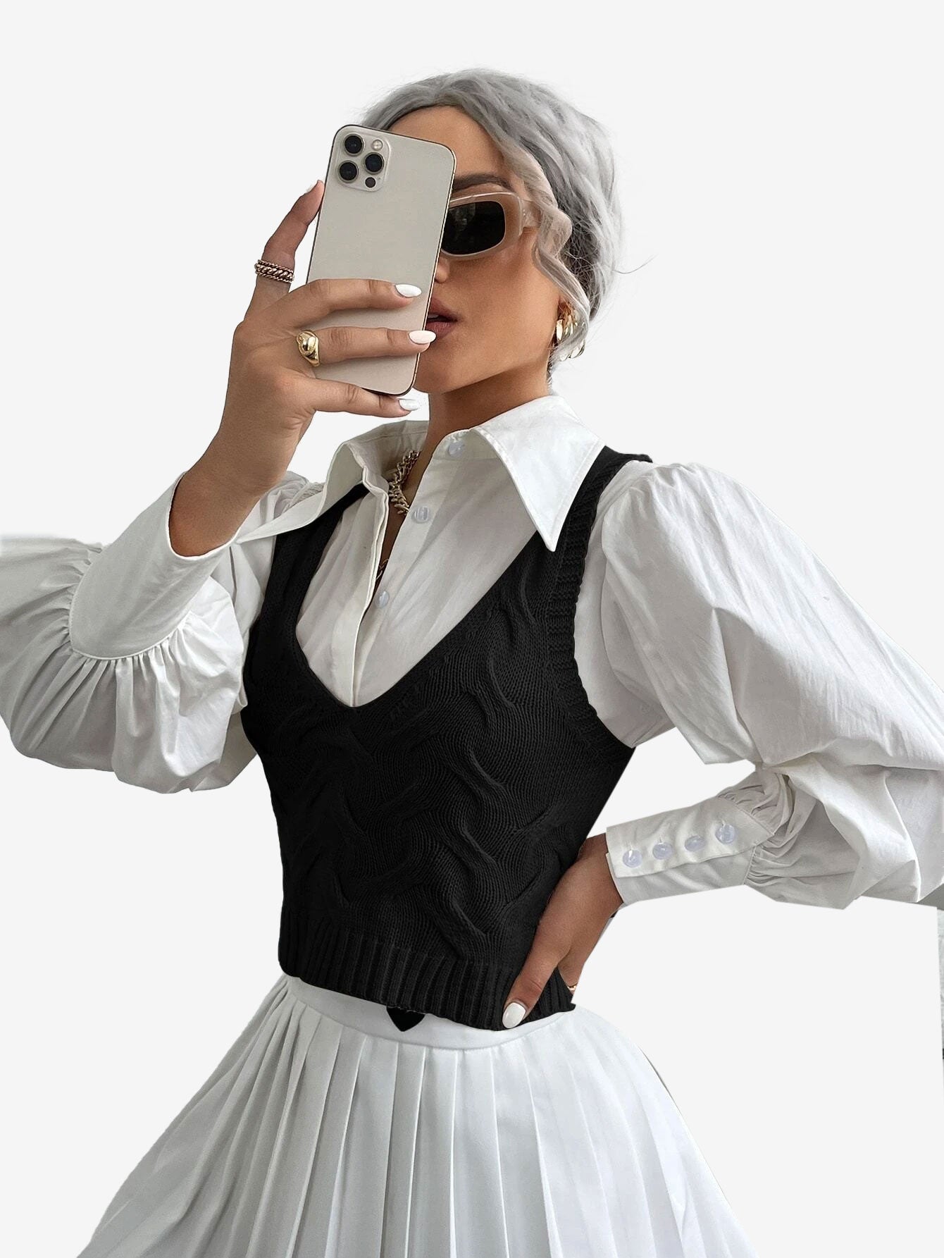 Cable Knit Sweater Vest