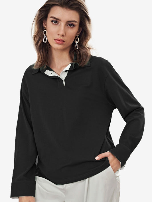 Cotton Basic Button Polo Shirt