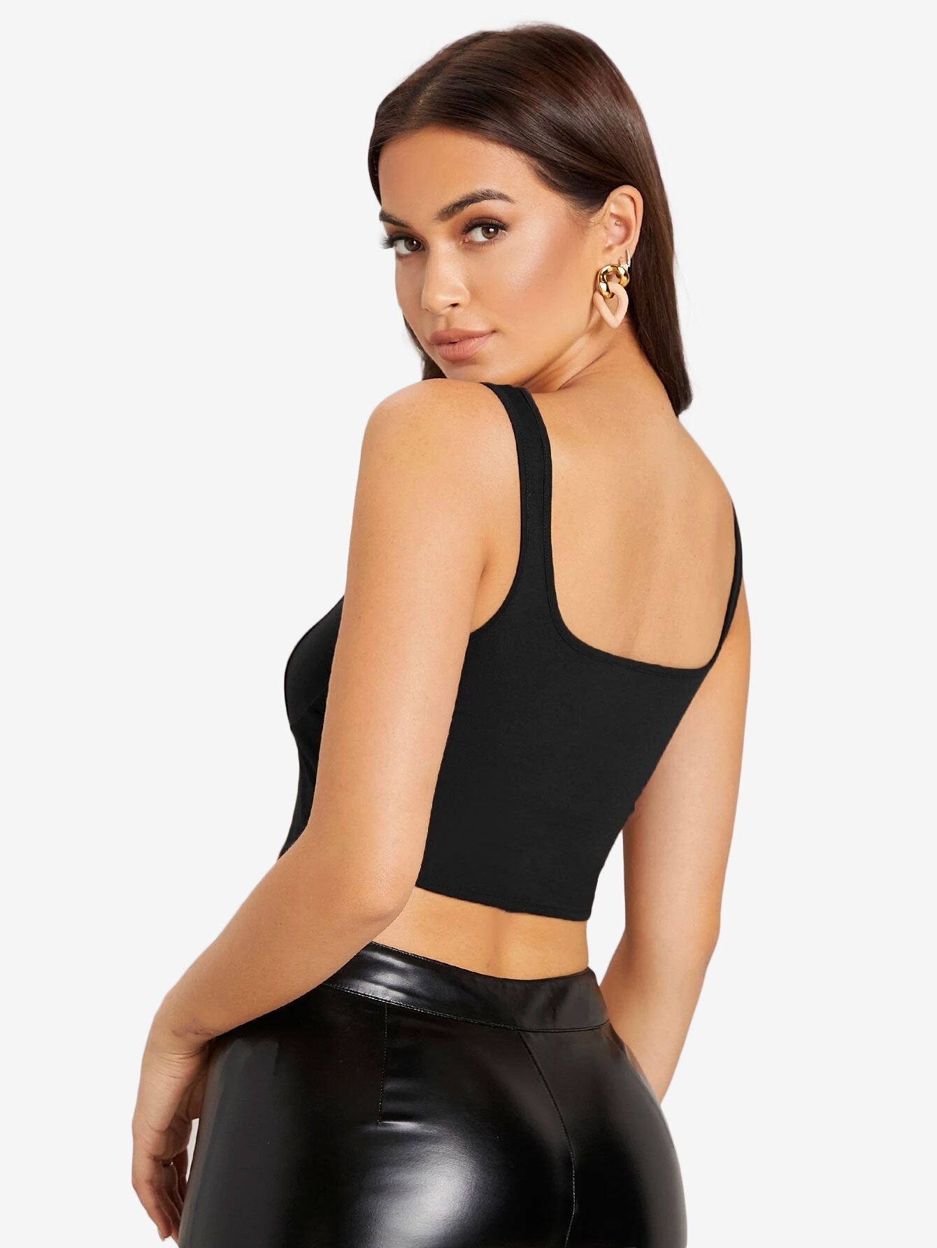 Attractive Solid Crop Tank Top