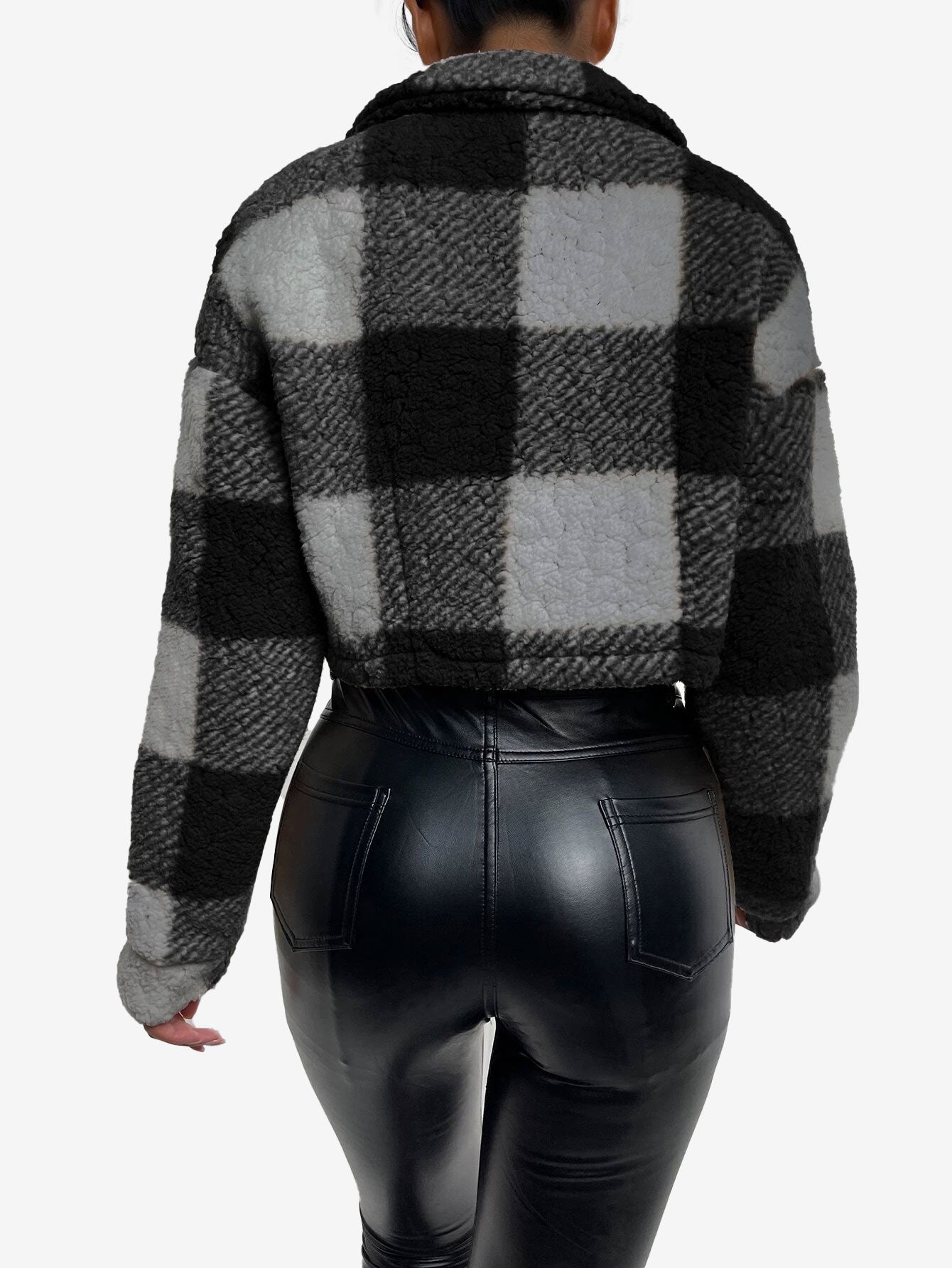 Print Drop Shoulder Zip Up Jacket