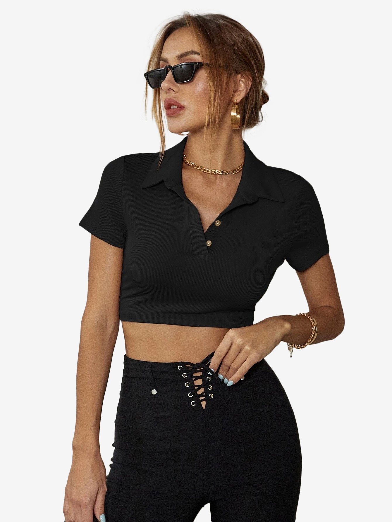 Collar Crop Polo