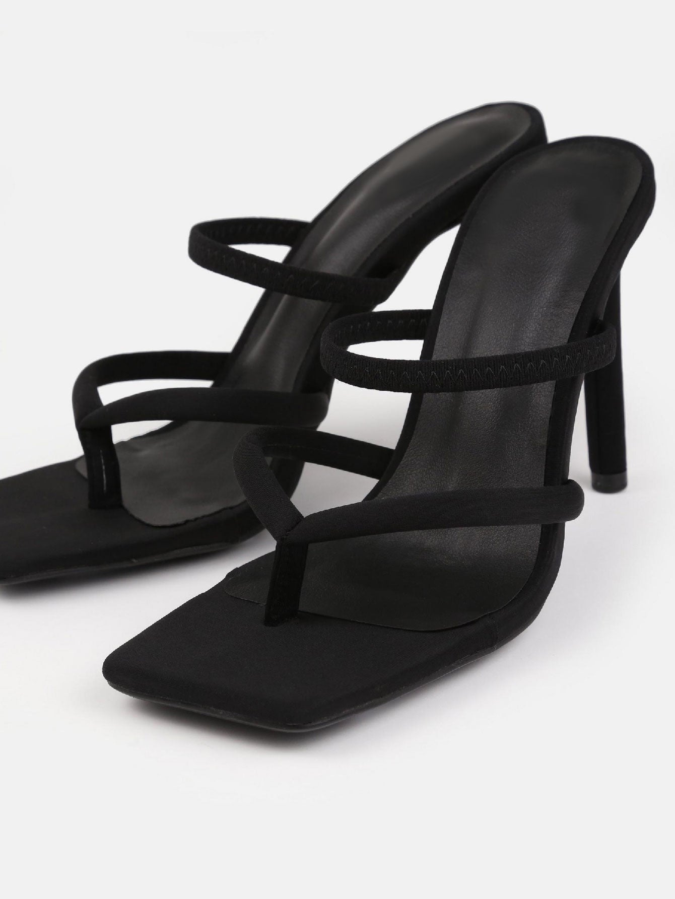 High Heel Toe Post Mule Sandals