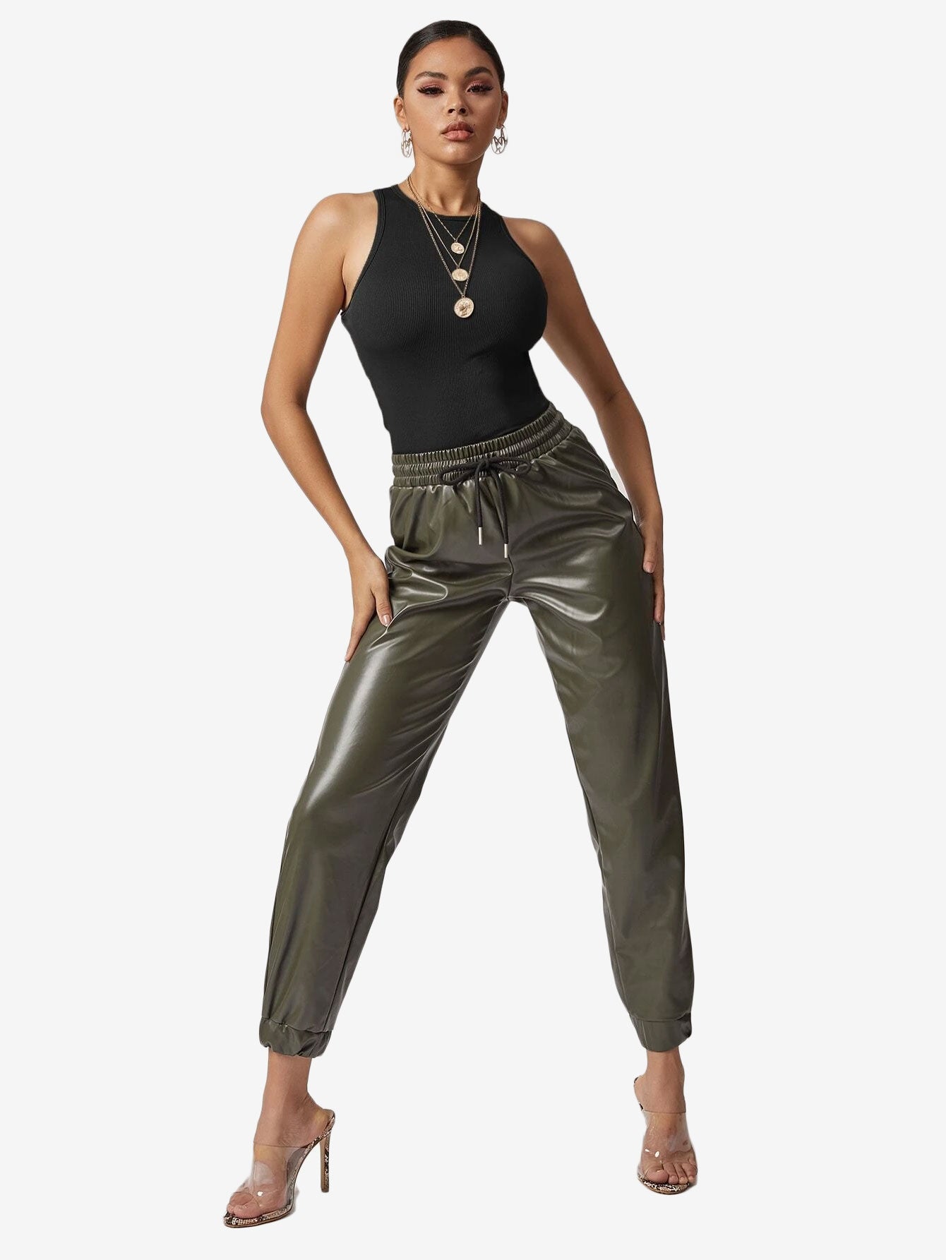 Attractive Solid Fitted Crop Tank Top