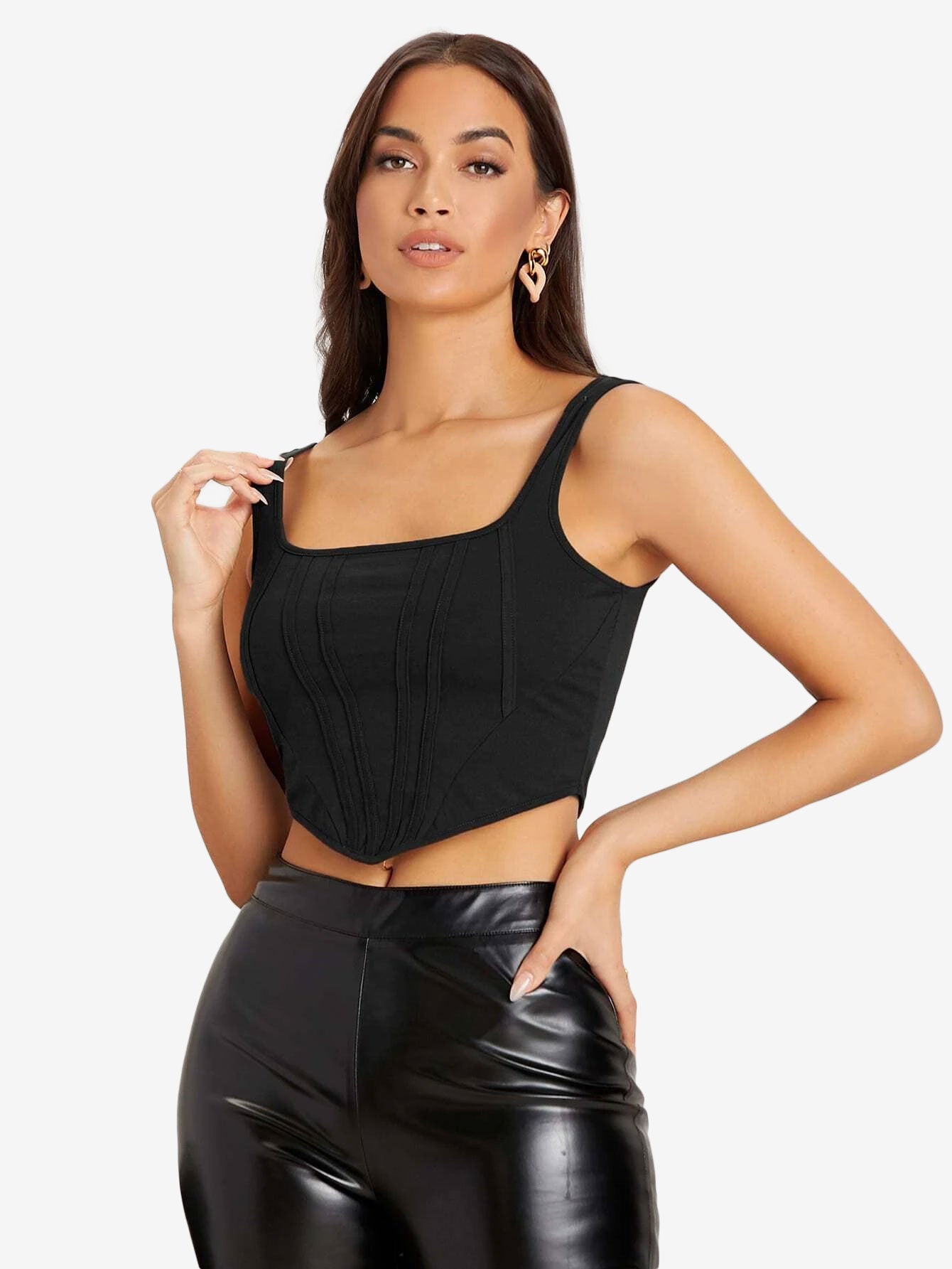 Attractive Solid Crop Tank Top