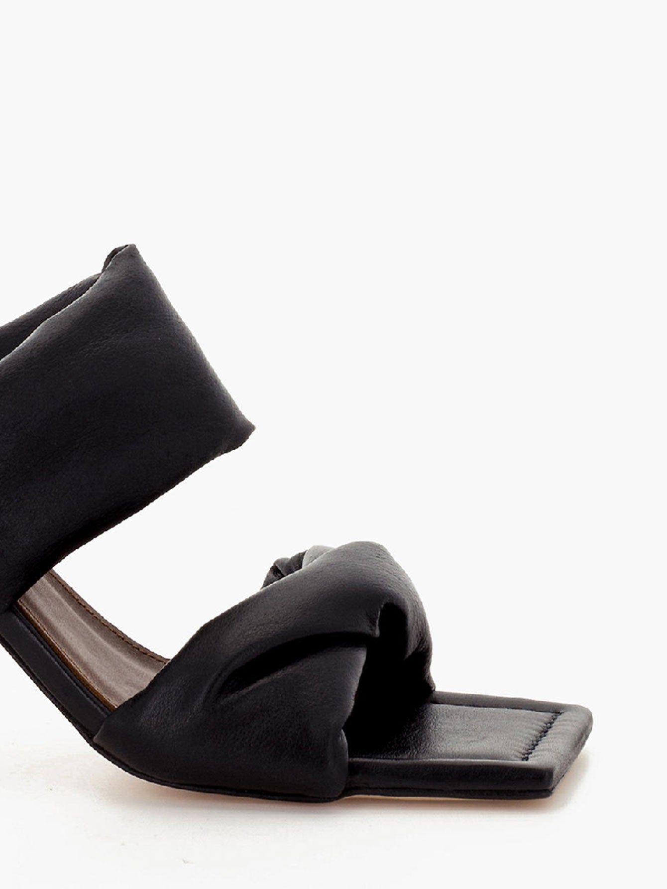 Leather Twist Strap Sandals