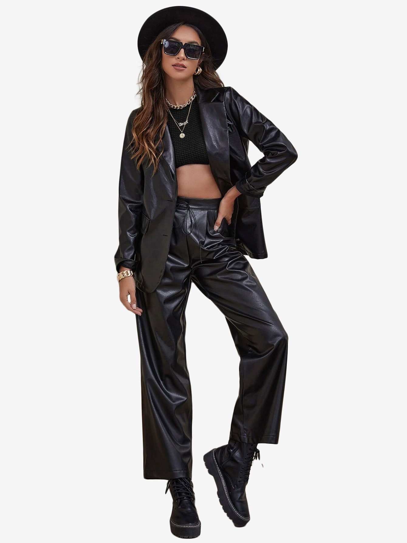 Appealing Waffle Knit Crop Tank Top