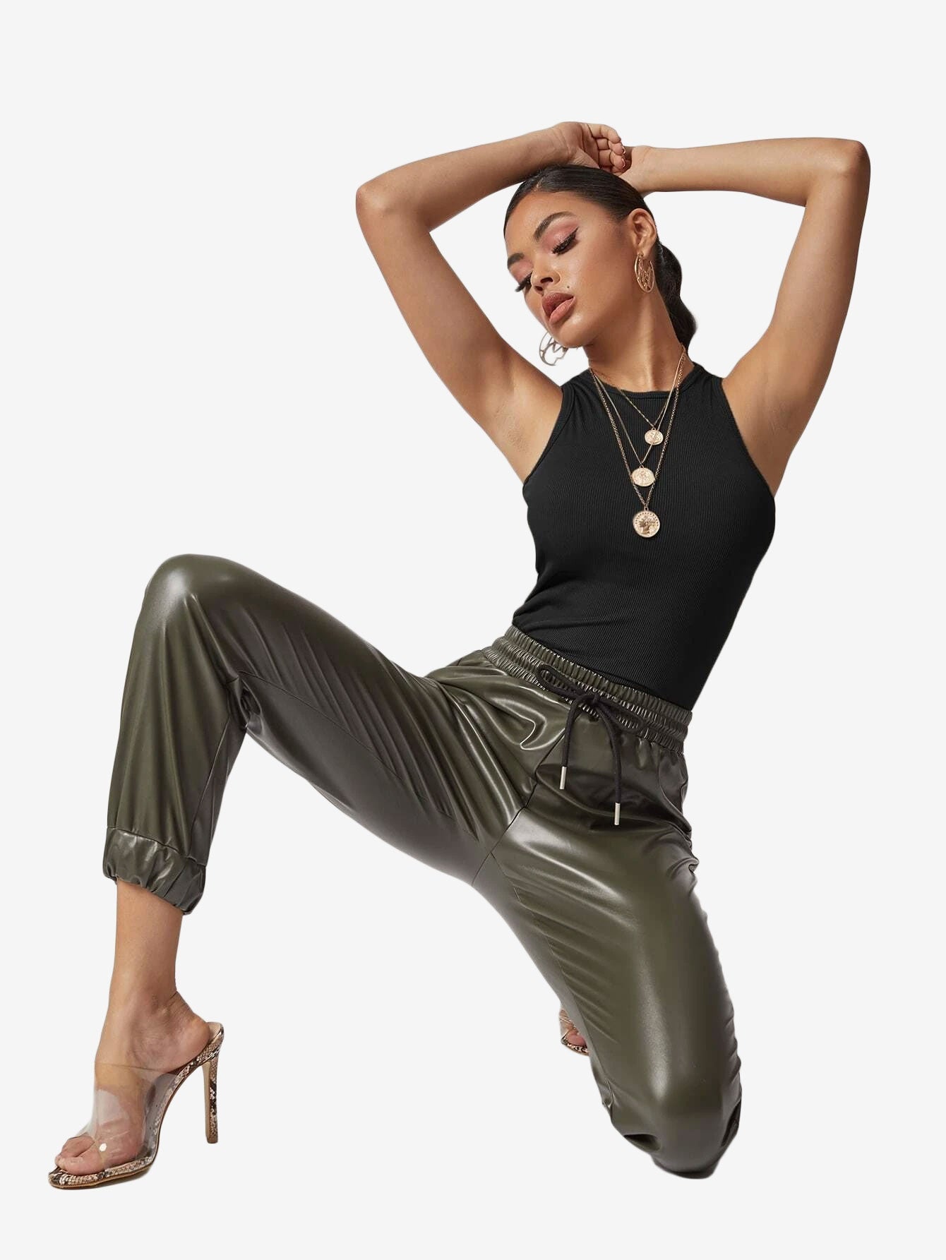 Attractive Solid Fitted Crop Tank Top