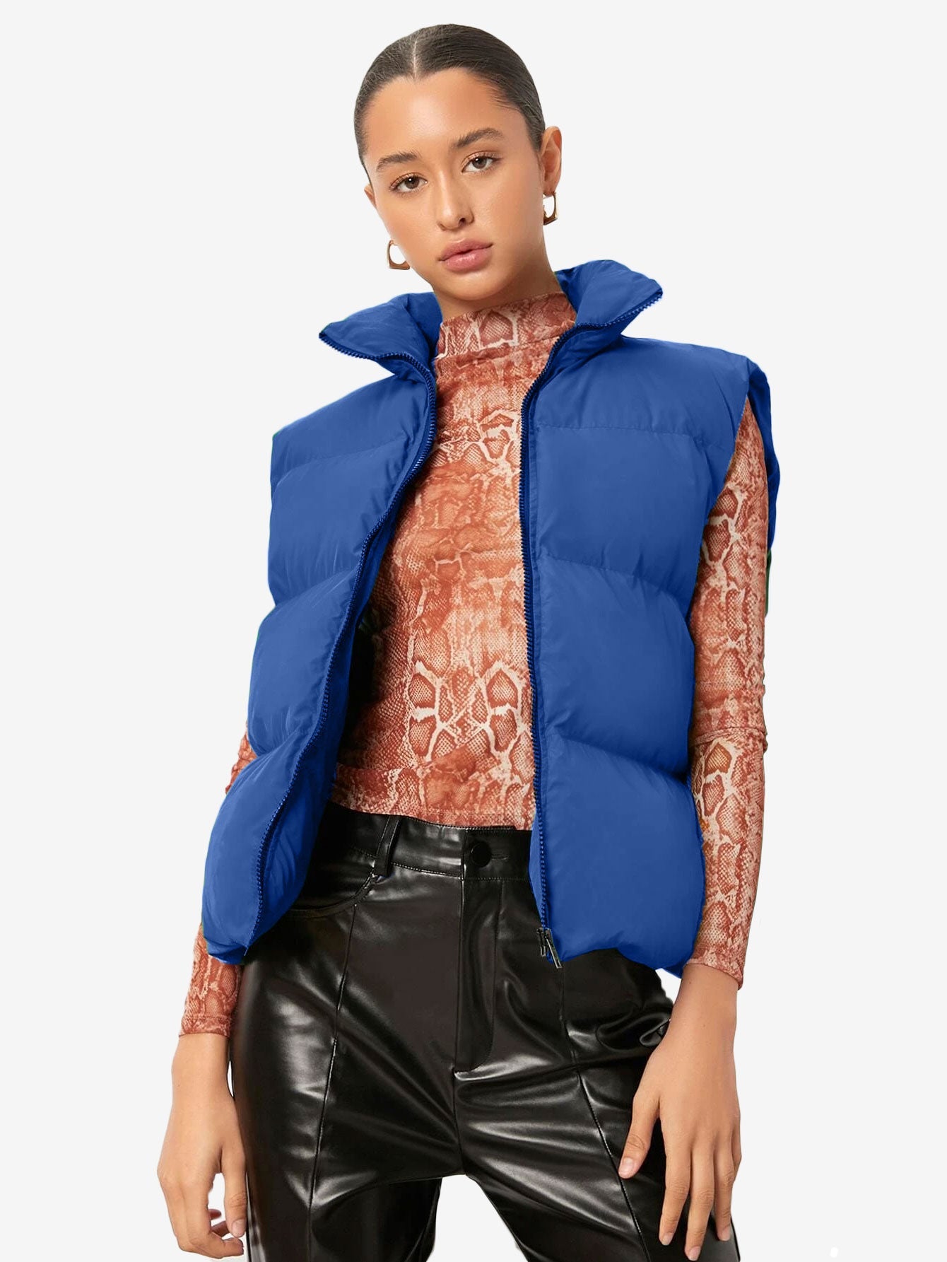 Comfy Zip Front Vest Puffer Coat