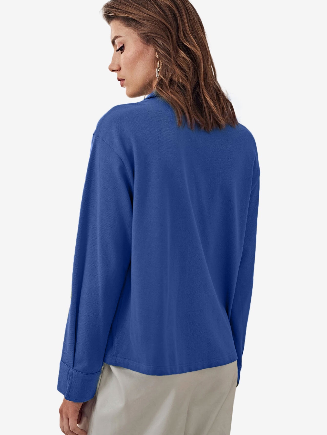 Cotton Basic Button Polo Shirt