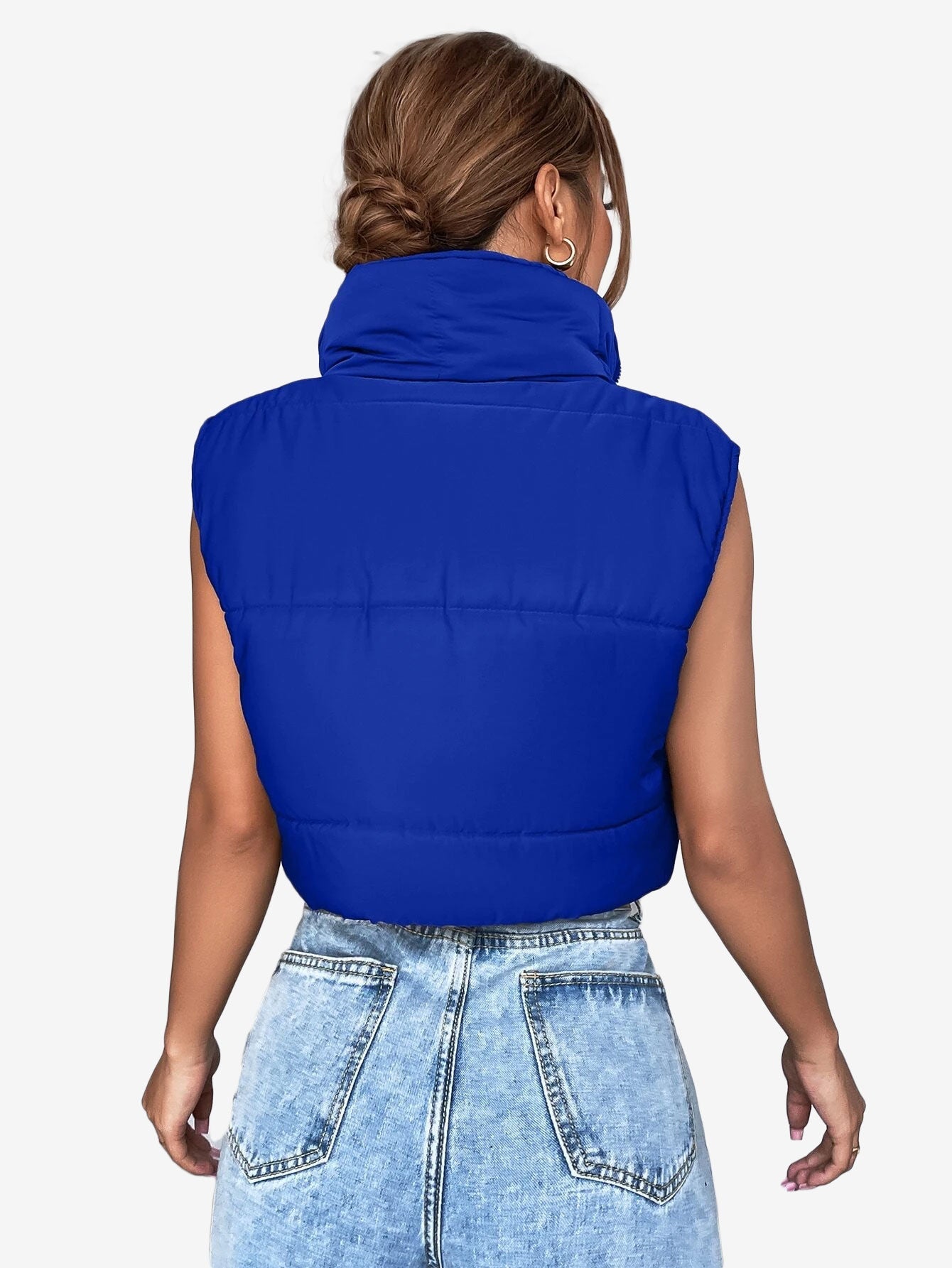 Crop Sleeveless Puffer Coat