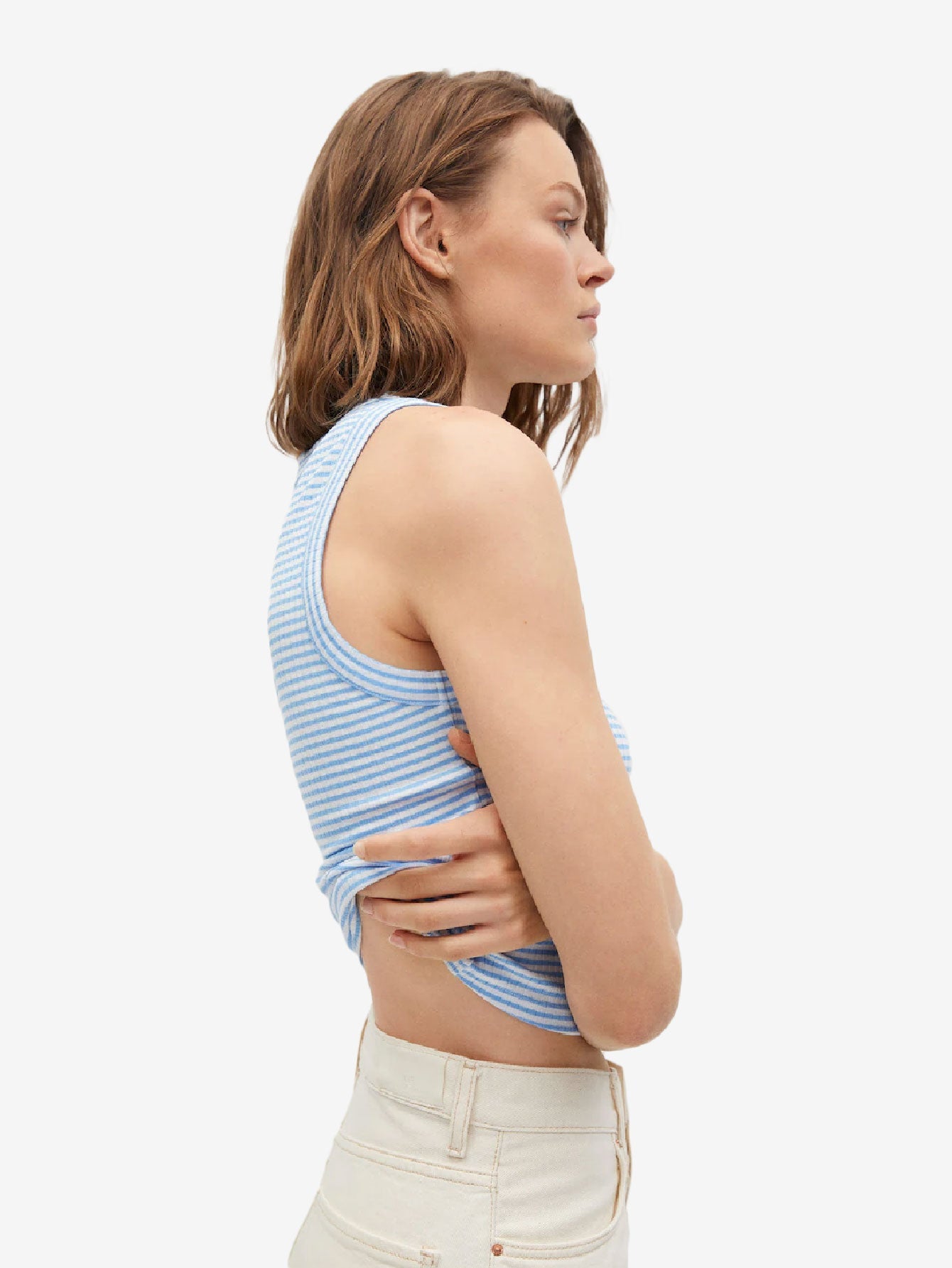 High Collar Ribbed Top